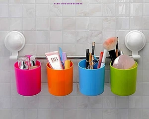 Cup Rack with Suction Cup Handy Rail - Trendy Multi-Colour Holding Cups - Picture 1 of 3
