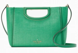 Kate Spade Alexia Crossbody Clutch Breen Straw Leather KA784 NWT $349 Retail FS - Picture 1 of 3