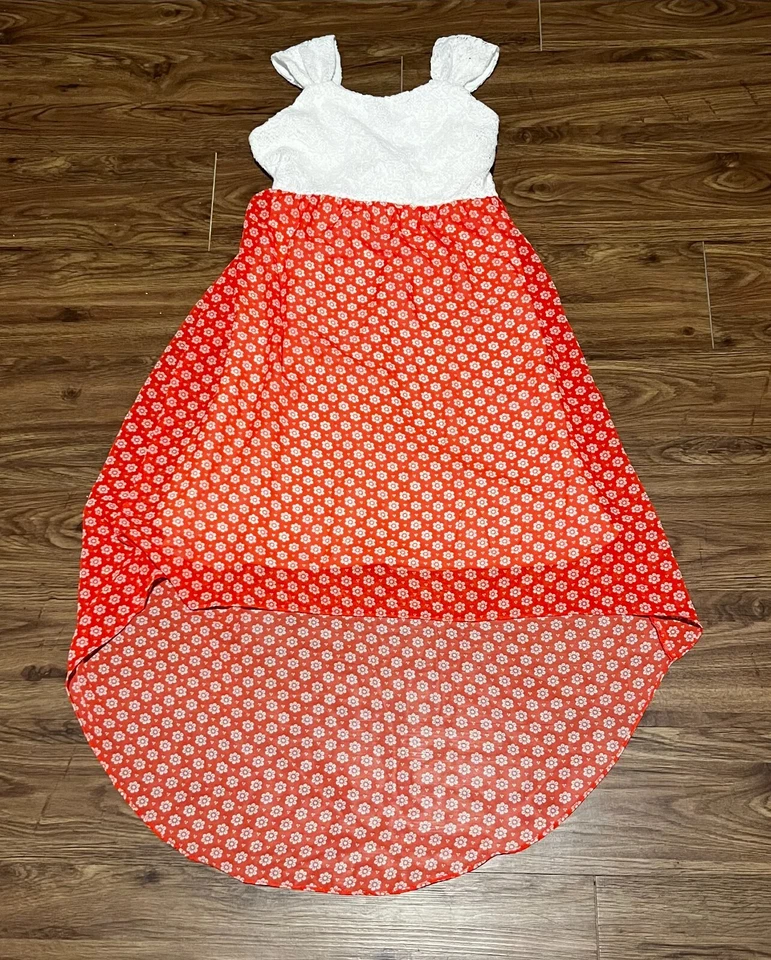 Vestido Ediciones Raras Niña Grande Alto Bajo Beige y Naranja Niños Talla 8-16 años Foto 1 de 4