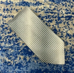 Corbata Prochownick Cristal Marino Azul Apagado Blanco Sesgo Ombre Gradiente 100% Seda Italia - Imagen 1 de 5