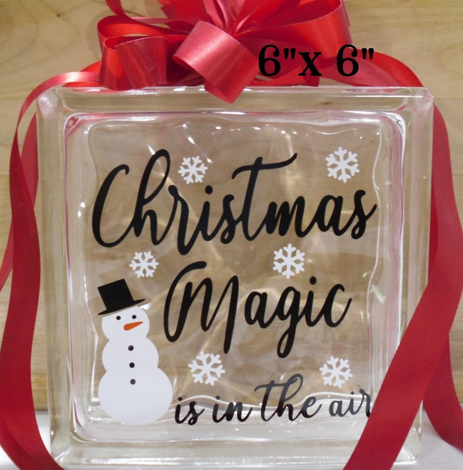 HOLIDAYDECALS4U Christmas Magic decal sticker for DIY 8" glass block