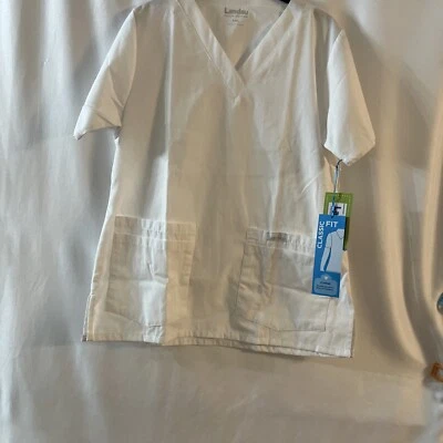 Nuevo con etiquetas Blusa Médica Landau 8219 Para Mujer Cuello en V Sólida Blanca Talla Pequeña Foto 1 de 4