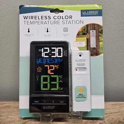 NEW La Crosse Technology Wireless Color Temperature Station/Thermometer 308-1415 - Image 1 of 4