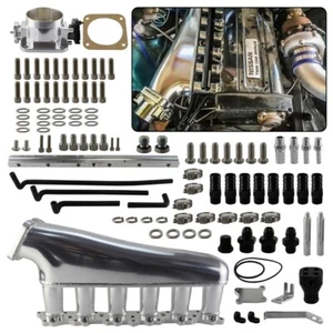 Intake Manifold Fuel Rail Throttle Body 90mm For Nissan Skyline R32 RB20DET 2.0L - Picture 1 of 13