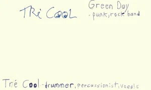 Tre Cool Drummer Vocals Green Day Rock Band Music Signed Index Card JSA COA - Picture 1 of 2