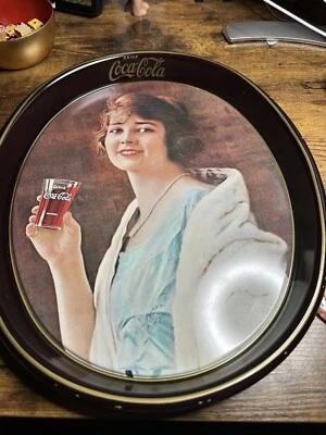 VTG  Coca Cola Tray + Small Coke Mirror Excellent Condition - Image 1 of 4
