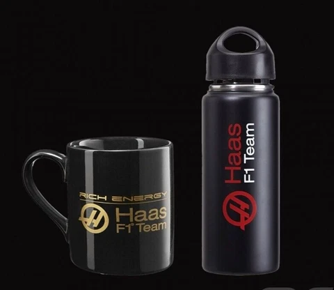 Mug + Insulated Bottle Haas F1 Schumacher Magnesium Black Cover