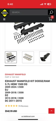 BD Diesel Exhaust Manifold Kit for 2009-2022 Dodge Ram 1500/2500/3500 5.7L Hemi - Image 1 of 4