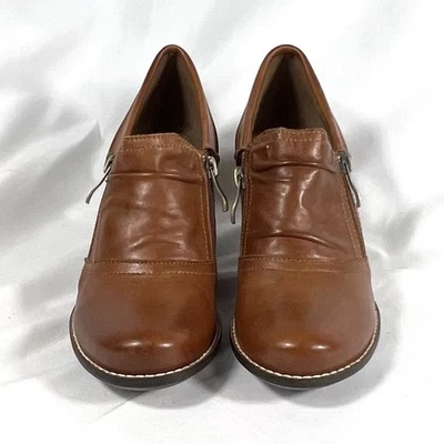 Spring Step L’Artiste BACH Leather Booties Brown Zip Comfort Heel Size 37 6.5-7 - Image 1 of 4