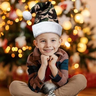 Sombrero Northlight 17" Camuflaje Piel Sintética Puños Navidad Papá Noel - Talla Adulto Foto 1 de 4