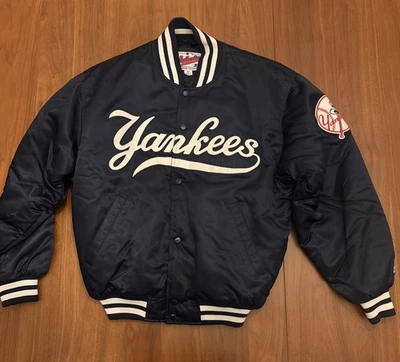 CHAQUETA BOMBER SATINADA VINTAGE AÑOS 90 MLB NEW YORK YANKEES STARTER DIAMOND COLLECTION M  Foto 1 de 4