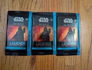 3x Star Wars: Unlimited - Legends of the Force Carbonite Booster Pack - Picture 1 of 1