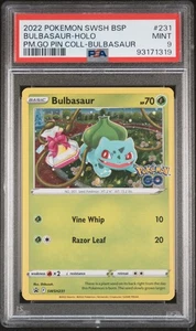 Bulbasaur-Holo 231 Pm.Go Pin Coll-Bulbasaur Pokemon Swsh Black Star Promo PSA 9 - Picture 1 of 2