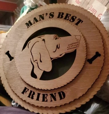 Placa de madeira laser montanha verde melhor amigo masculina 11" - Imagem 1 de 4