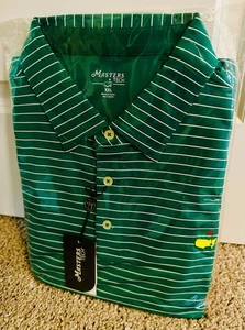 Men’s Masters Golf Tech Performance Polo Shirt XXL Green w/stripes S/S NWT - Picture 1 of 4