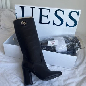 Nuevas Hermosas Botas Hasta la Rodilla GUESS “Lemmie” en Cuero Marrón - Reino Unido Talla 5 - Imagen 1 de 6