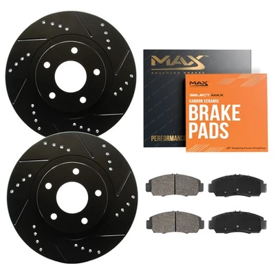 Front Drilled Slotted Rotors + Pads for 1998-2000 2001 2002 GMC Sonoma - Image 1 of 4
