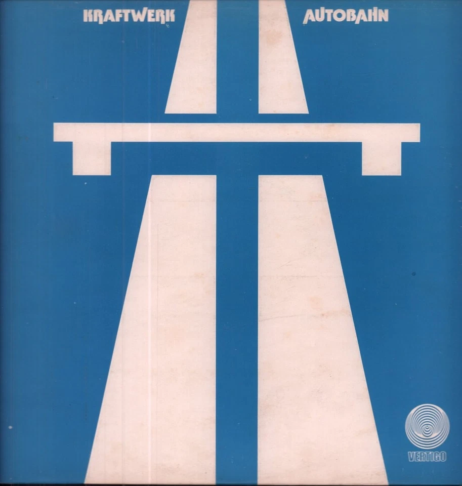Kraftwerk Autobahn LP vinyl UK Vertigo 1974 embossed sleeve spaceship label - Image 1 of 4