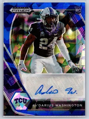2021 Panini Prizm Draft Picks #DPA-ARD Ar'Darius Washington Blue Ice Auto #/75 - Image 1 of 2