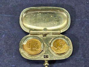 Antique Victorian Era Silver Plate Double Sovereign Coin Holder Case - Picture 1 of 10