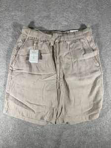 Pantalones Cortos Porter & Ash Mezcla de Lino Para Hombre XL Beige Cordón 8" Informal Calce Regular** - Imagen 1 de 10