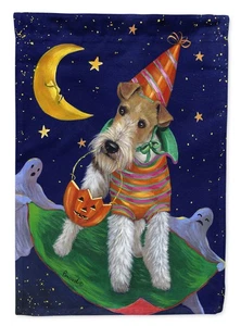 Caroline's Treasures Fox Terrier Halloween Trick or Treat Garden Flag PPP3093GF - Picture 1 of 3