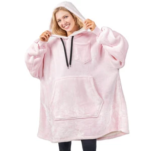 Blanket Sweatshirt Sherpa Plush Soft Comfy Fleece Oversized Hoodie Pocket Gift - Picture 1 of 117