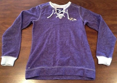 Baltimore Ravens NFL Lace Up Collar Purple Sweater Women's Medium - Image 1 of 4