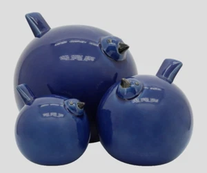 (3) Sagebrook Blue Ceramic Varied Sizes Bird Figurine Decorative Home Accessory - Picture 1 of 6