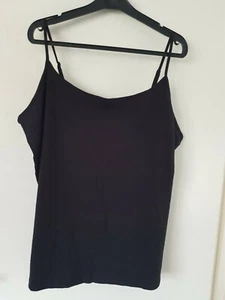 Black Size 12/14 medium Cotton Camisole Ajustable Strap Top - Picture 1 of 1