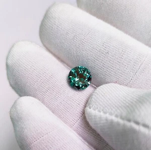 9x9 MM Natural GIE Certified Blue Green Teal Sapphire Round Cut Loose Gemstone - Picture 1 of 9
