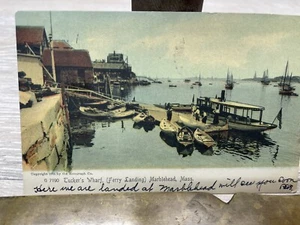 Marblehead, MA - Tucker Wharf Ferry Landing - c1909 - Postal de colección - Imagen 1 de 2