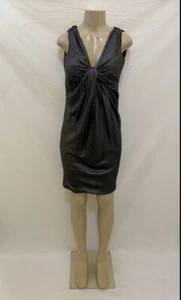 Maurizio Pecoraro Size IT 42/US 8 Silver Metallic Sleeveless Knee Length Dress - Picture 1 of 13