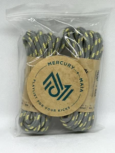 Mercury + Maia Honey Badger 72" Round Boot Laces w/kevlar Gray & Natural 2 pairs - Picture 1 of 2