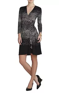 NUEVO VESTIDO ADELE COMBO NEGRO BCBGMAXAZRIA CVE68B89/B403A TALLA XSP - Imagen 1 de 2