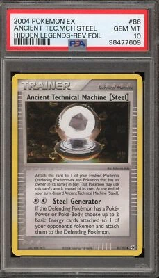 Pokemon Ancient Technical Machine [Steel] EX Hidden Legends Rev. Holo #86 PSA 10 - Image 1 of 2