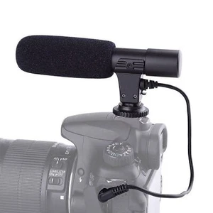 3.5mm Jack DV Stereo Micphone Mic For Nikon D7000 D300s D5100 D5300 D3300 D3200 - Photo 1/9