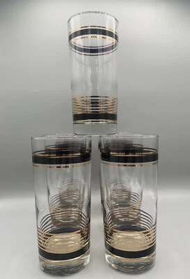 Luminarc After Hours de J.G. Gafas Durand 7 Collins/Cooler rayas doradas/negras Foto 1 de 4