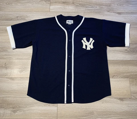 Vintage 1980’s Adidas New York Yankees Jersey Cut And Sewn Clean Made In USA Cover