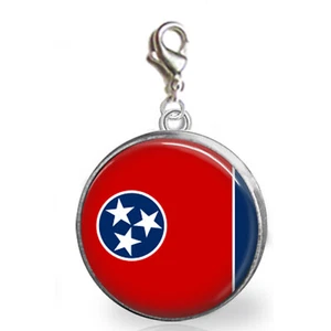 Tennessee State Flag Clip On Charm for Bracelet Zipper Pull Purse Charm - Picture 1 of 1