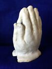 Ceramic praying Hands sculpture 4” x 6.5” Cast Working Hand Figure