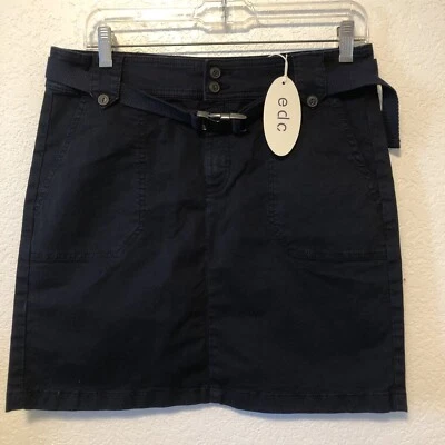 Minifalda EDC by Esprit para mujer cintura 32" con cinturón azul marino nueva con etiquetas longitud 17" Foto 1 de 4