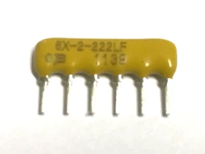 2K2, 3x 2K2, 2%, 6pol. 70°/0,3W, BOURNS, 4606X-102-222LF, Arrays, 25 Stück - Bild 1 von 3