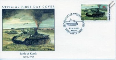 1943 WWII BATTLE OF KURSK - Soviet Russian Army T-34 Tank Stamp FDC - Image 1 of 3