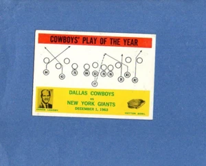 1964 Philadelphia Football Set COWBOYS PLAY OF THE YEAR Card # 56 - TOM LANDRY - Picture 1 of 1