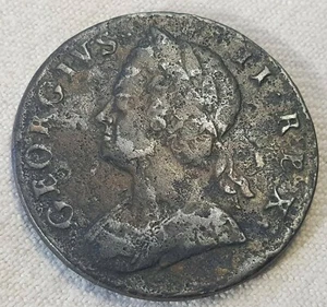 Lote de monedas de medio centavo de cobre de Jorge II 1747 HP19 - Imagen 1 de 4
