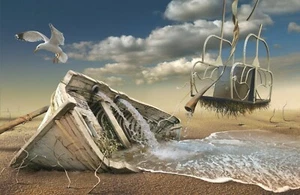 Fotomural TELA BARCO DE ENSUEÑO (6860ah) fantasía ficción arte abstracto XXL mural - Imagen 1 de 1