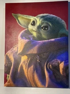 STAR WARS BABY YODA MANDALORIAN Framed Wall Decor 16” x 12” - Picture 1 of 10