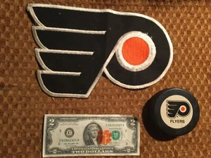 Parche de camiseta de hockey y hockey de colección de los Philadelphia Flyers juego de hockey de la NHL - Imagen 1 de 6