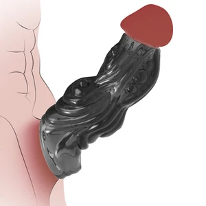 Open Tip Alien Cock Girth Erection Enhancer Male Penis Sleeve Extension Extender - Picture 1 of 9
